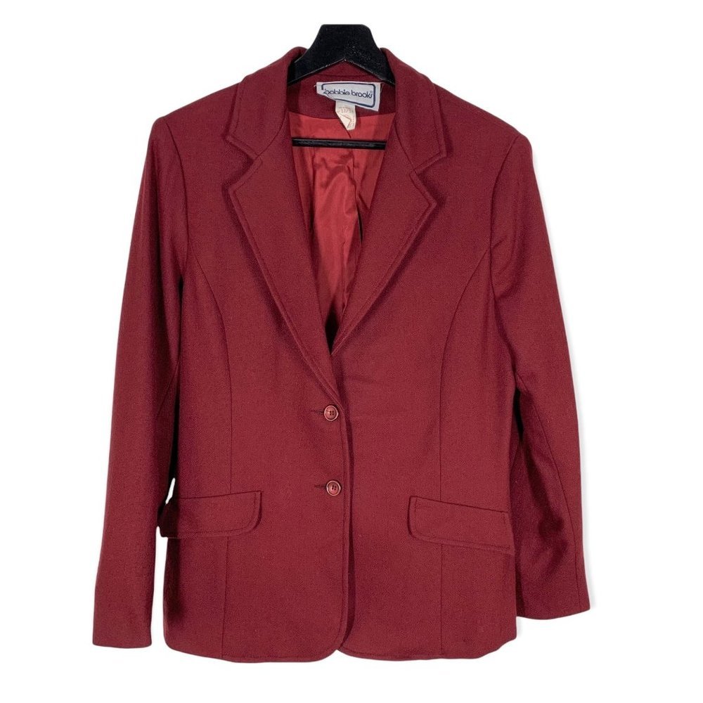 Vintage 70s Bobbie Brooks Red Wool Blend Blazer M… - image 1
